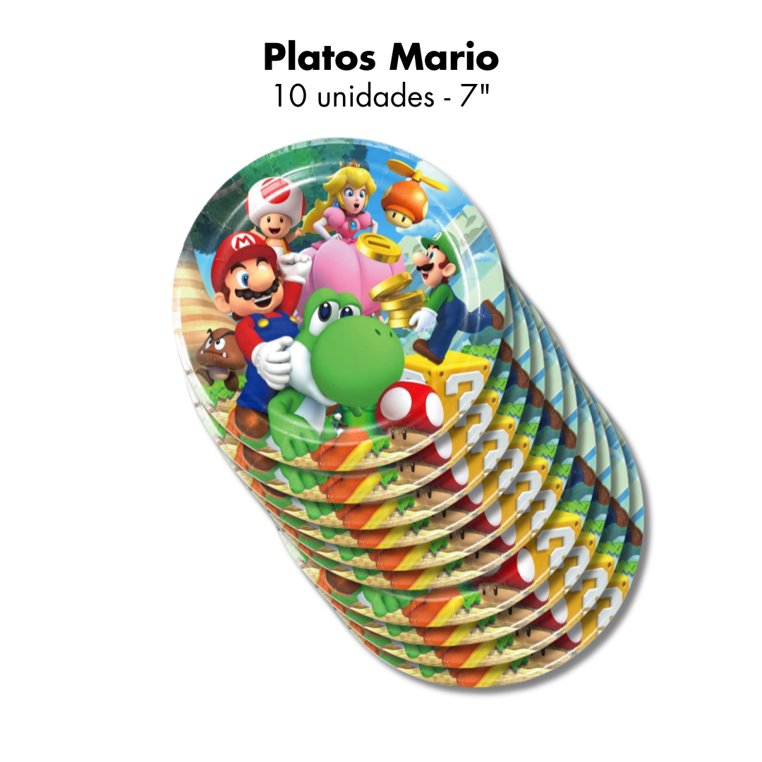 Platos 7" Mario Bros (x10u)