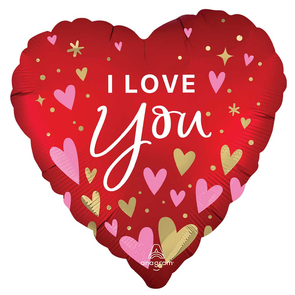I Love You Satin Heartfelt Foil Balloon 18"