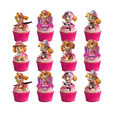 Paw Patrol Niña Cake Cupcake Toppers (x24u)