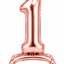 Standing Foil Number Balloon Rose Gold 28"
