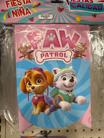 Banderín “Feliz Cumpleaños” Paw Patrol Niña (x1u)