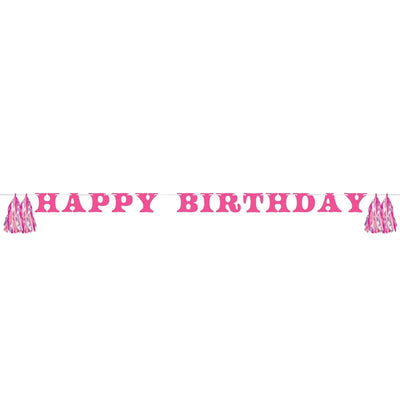 Boots and Bows Happy Birthday Banner 7.2ft x 6.8in