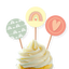 Retro Rainbow Palillos Decoradores Cupcake (x12u)
