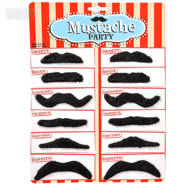 Set de bigotes divertidos para disfraz – 12 piezas