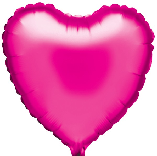 Solid Matte Heart Hot Pink Balloon 18"