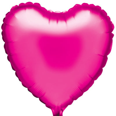 Solid Matte Heart Hot Pink Balloon 18"