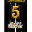 Happy Birthday Candle with Numbers Silver and Gold