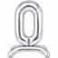 Standing Foil Number Balloon Silver 28"