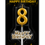Happy Birthday Candle with Numbers Silver and Gold