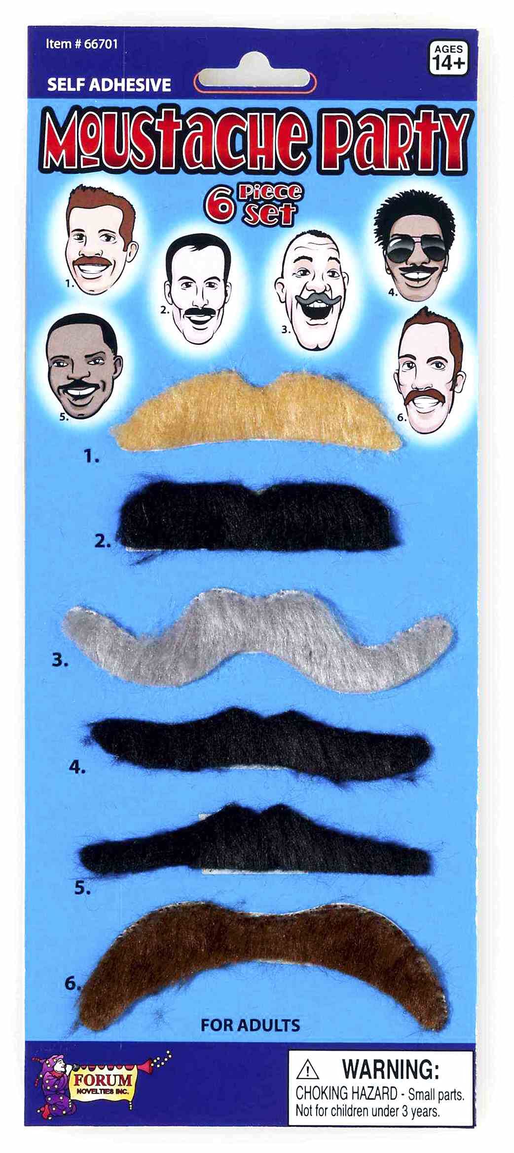 MOUSTACHE PARTY SET-6 PIECE