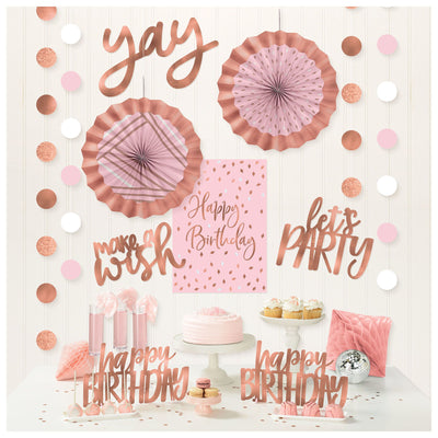 Blush Birthday Room Decorating Kit (x12u)