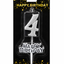 Happy Birthday Candle with Numbers Silver and Gold