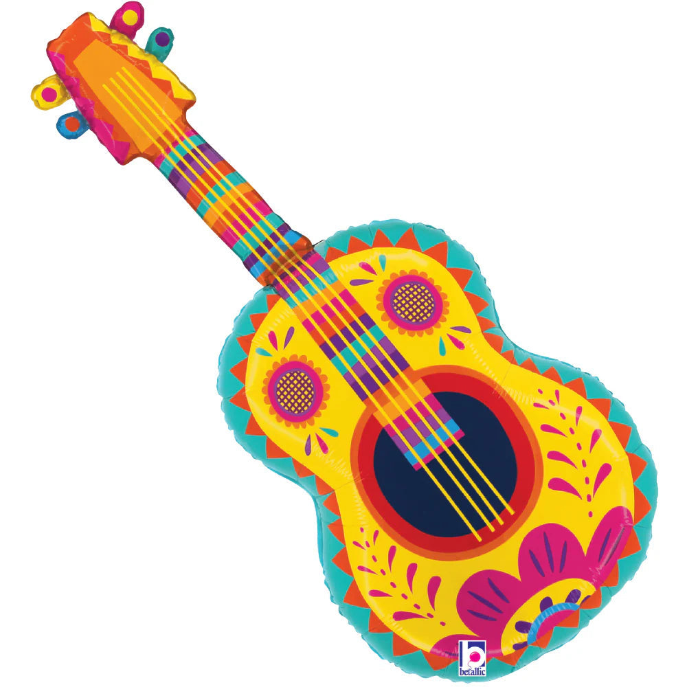 35" Festive Guitar Foil Balloon