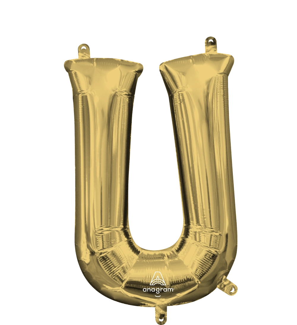 Letter "U" White Gold Air Filled