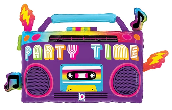 28" Party Time Boom Box Foil Balloon