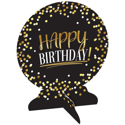 Black & Gold Birthday Table Centerpiece