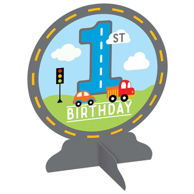 On The Road 1st Birthday Table Centerpiece