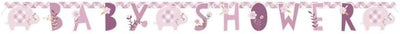 Banner "Baby Shower" Pink Elephant (x1u)