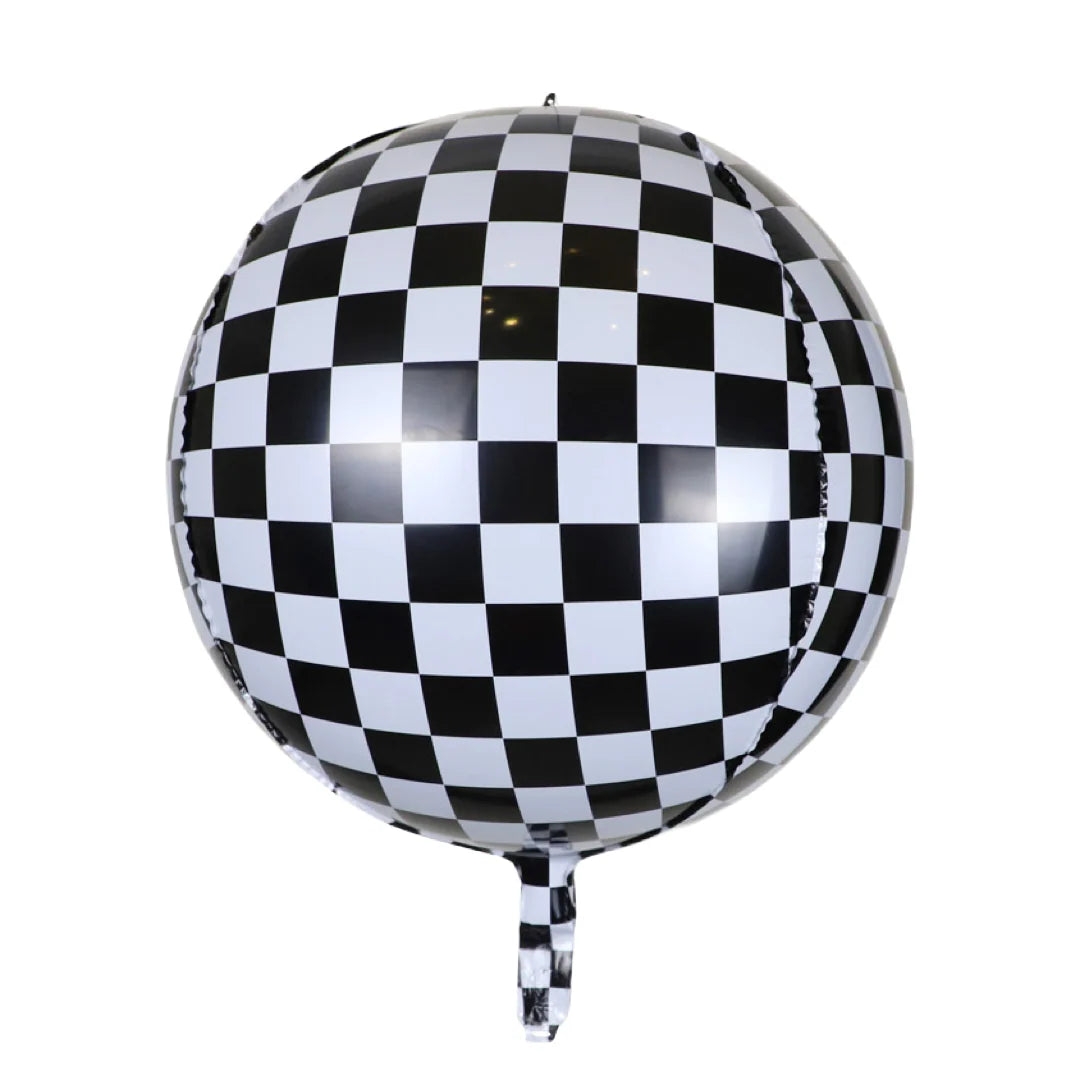 Orbz Racing Checkered Foil Balloon 22”