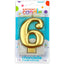 White Gold Birthday Number Candle (Select Number)