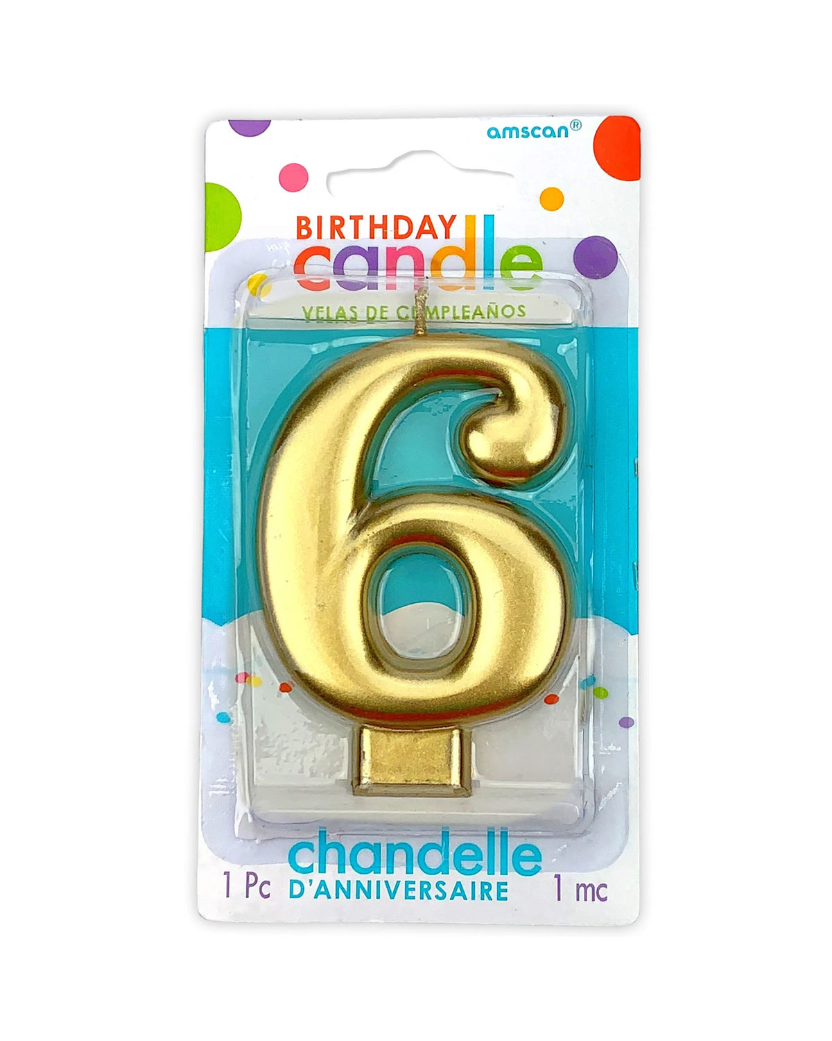 White Gold Birthday Number Candle (Select Number)