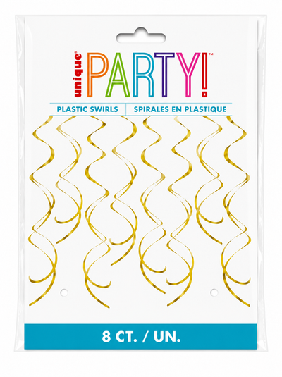 Swirl Decorations Gold 8pcs
