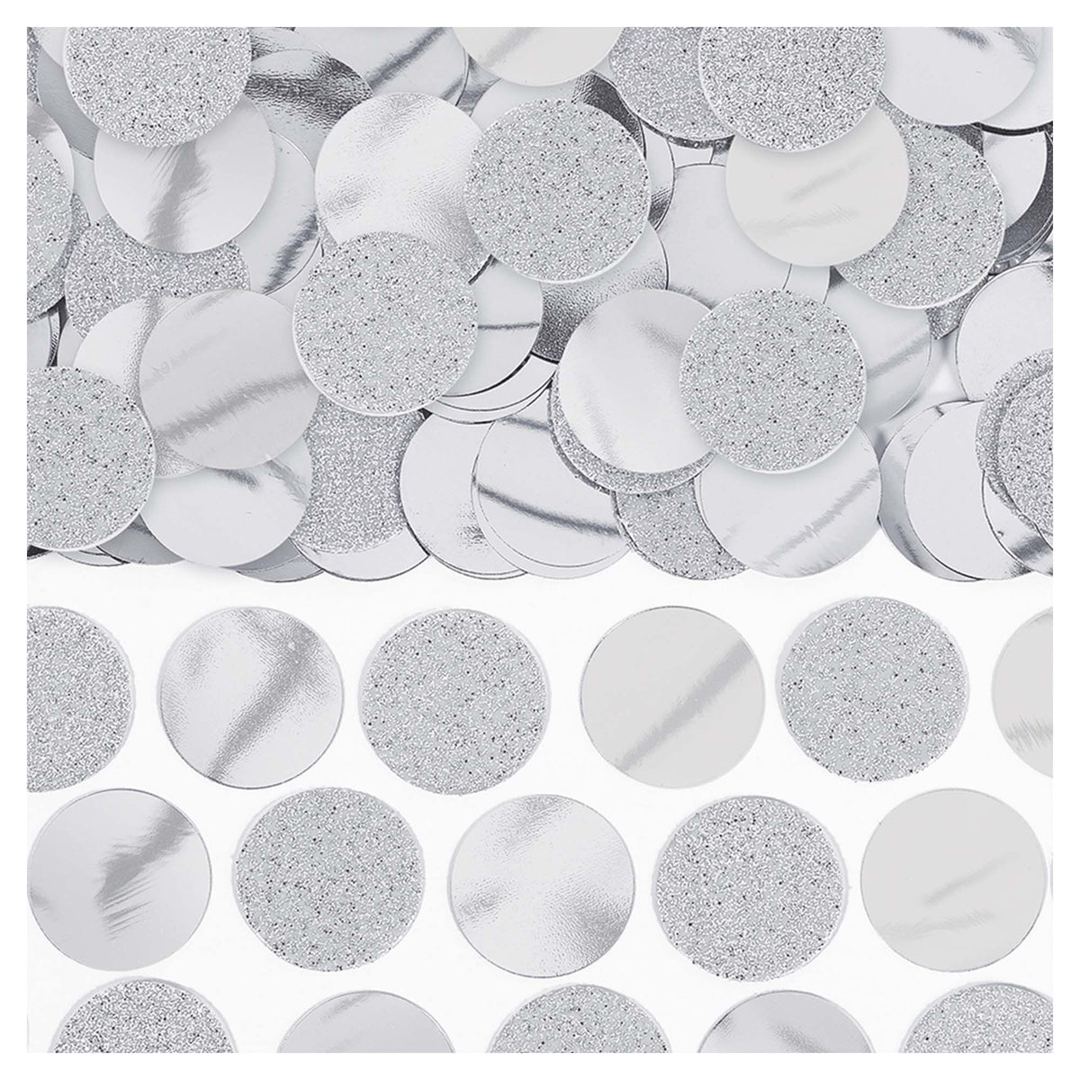 Glitter & Foil Circle Confetti Silver 2.25oz