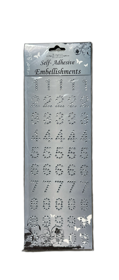 Acrylic Stickers Silver Numbers (x1u)