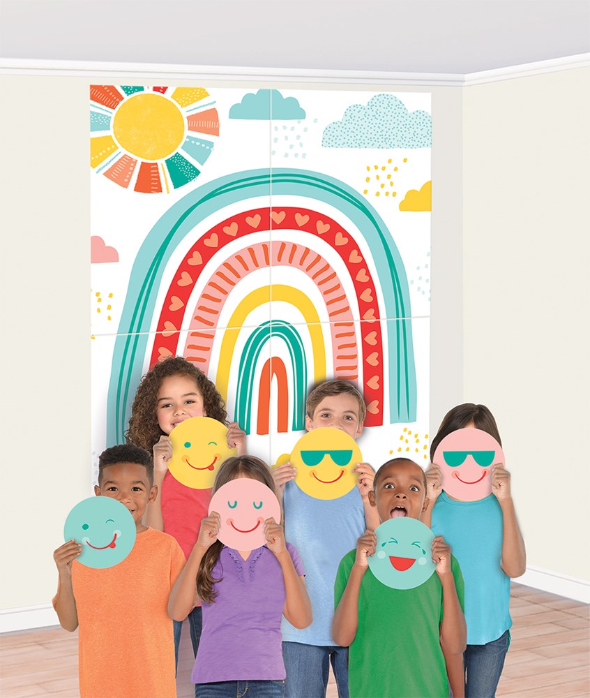 Retro Rainbow Backdrop Setter con accesorios (1 set)