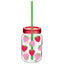 Summer Strawberry Mason Cup with Straw