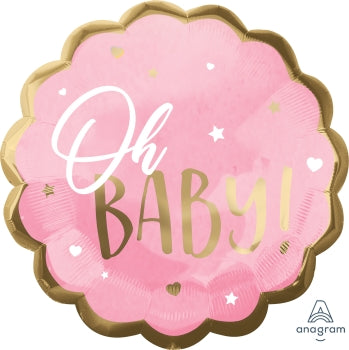 Baby Girl Pink Oh Baby Balloon Foil 22"