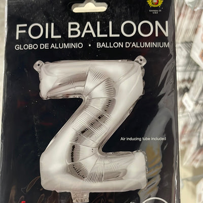 Foil Balloon Letter - Z Silver