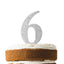 Cake Topper Número Plateados 6ct