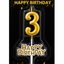 Happy Birthday Candle with Numbers Silver and Gold