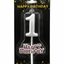 Happy Birthday Candle with Numbers Silver and Gold