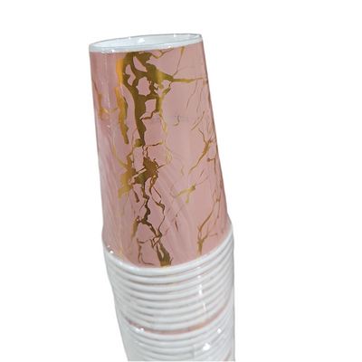 VASO METALIZADO MARMOL PALO DE ROSA GOLD