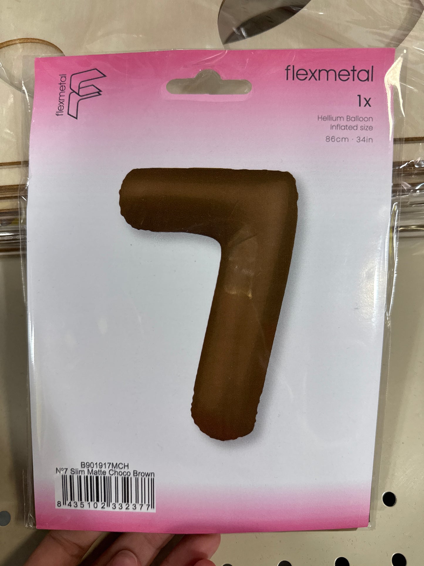 Numbers Supershape Balloon 34" Matte Chocolate Brown