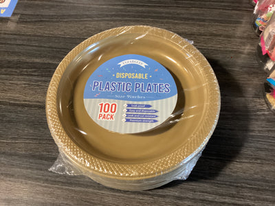 Plastic Plates Dorados 100ct