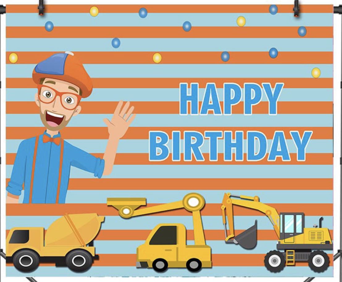 Blippi Backdrop Happy Birthday