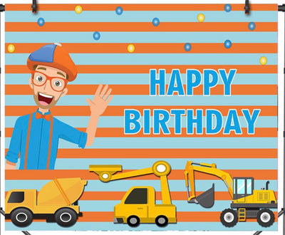 Blippi Backdrop Happy Birthday