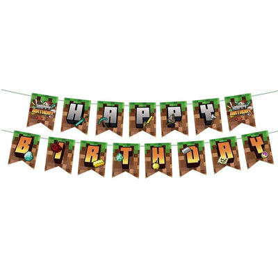 Banner Minecraft "Happy Birthday" (x1u)