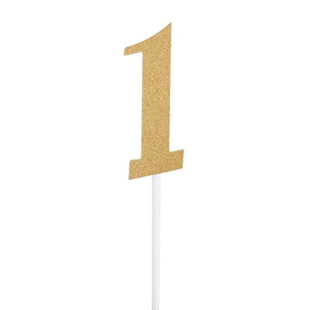 Glittered Stick Numbers Gold (x4u)