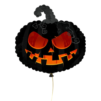 Scary Black Pumpkin Foil Balloon 22"