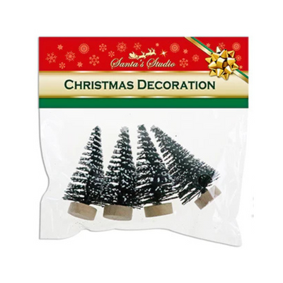 Paquete de 4 Mini Árboles de Navidad (2")
