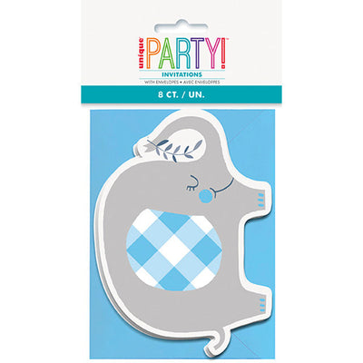 Invitations Blue Elephant (x8u)