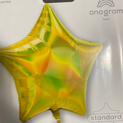 Star Iridescent Yellow Foil Balloon 18'