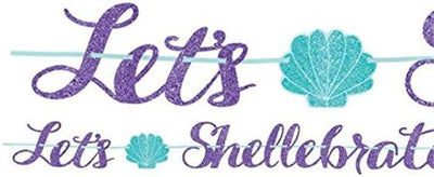 Glitter Banner Mermaid Sirena “Let’s Shellebrate”