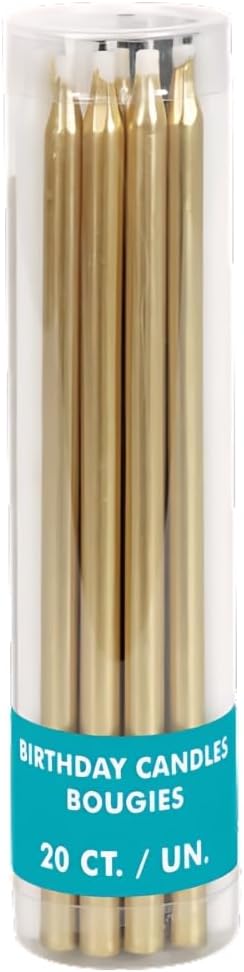 Gold, Black & Silver Candles 5" (x20u)