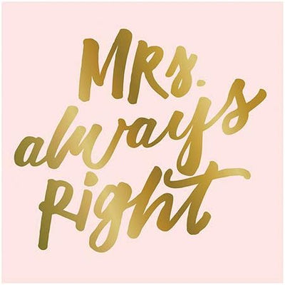 Mrs Always Right Beverage Napkins (x20u)