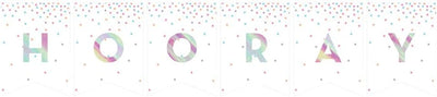 "Hooray" Iridescent Foil Banner 9ft (x1u)
